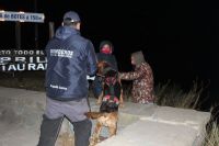 Práctica y simulacro con perros de rescate en Bariloche